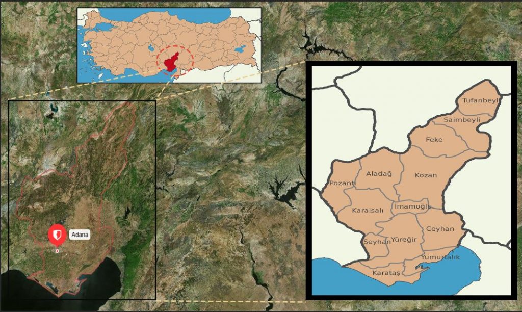 Adana ilçeleri haritası