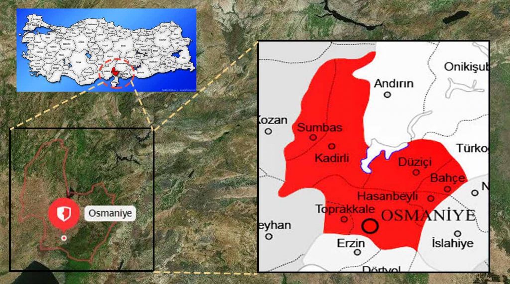osmaniye ilçe haritası