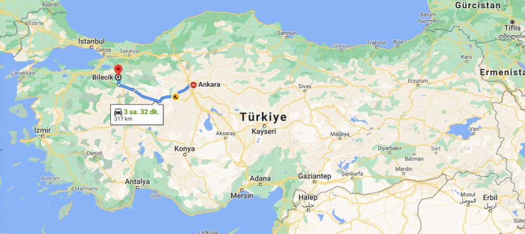 Ankara Bilecik Arası Kaç KM