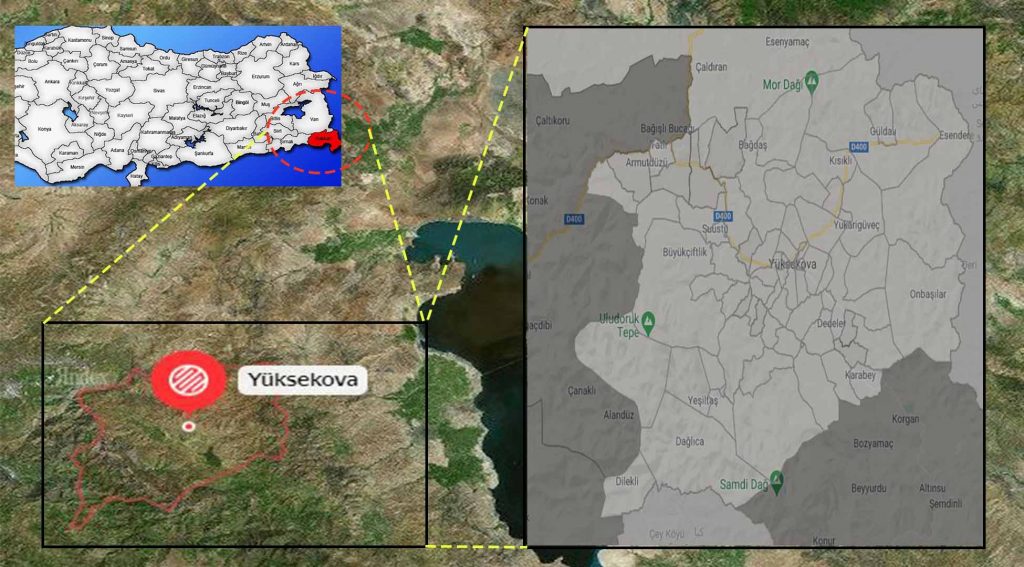 Yüksekova mahalle haritası