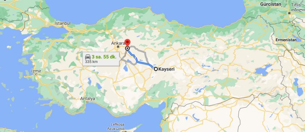 Kayseri Kırıkkale Arası Kaç KM