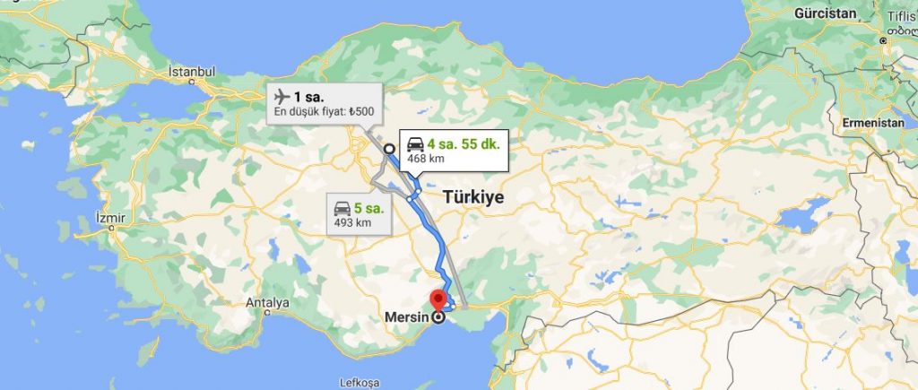 Mersin Kırıkkale Arası Kaç KM