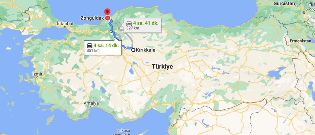 Kırıkkale Zonguldak Arası Kaç KM