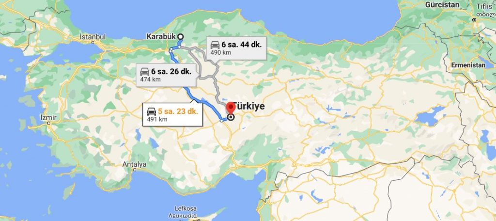 Karabük Nevşehir Arası Kaç KM