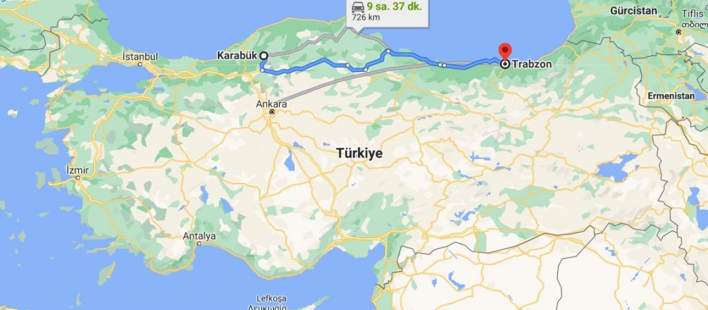 Trabzon Karabük Arası Kaç KM
