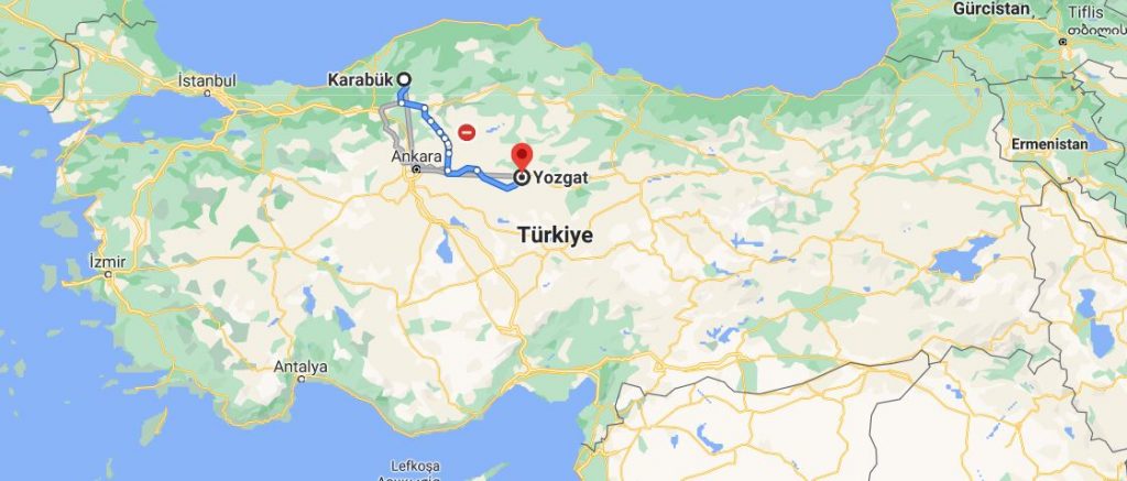 Karabük Yozgat Arası Kaç KM