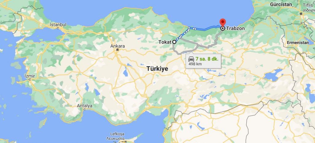 Trabzon Tokat Arası Kaç KM