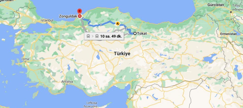 Tokat Zonguldak Arası Kaç KM