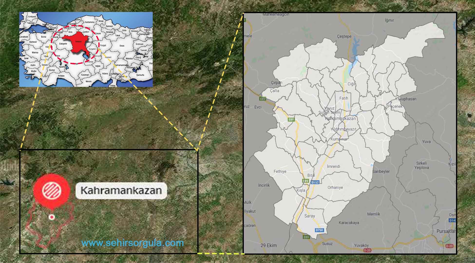 Kahramankazan Mahalleleri Kazan Ilcesi Kazan Mahalle Haritasi