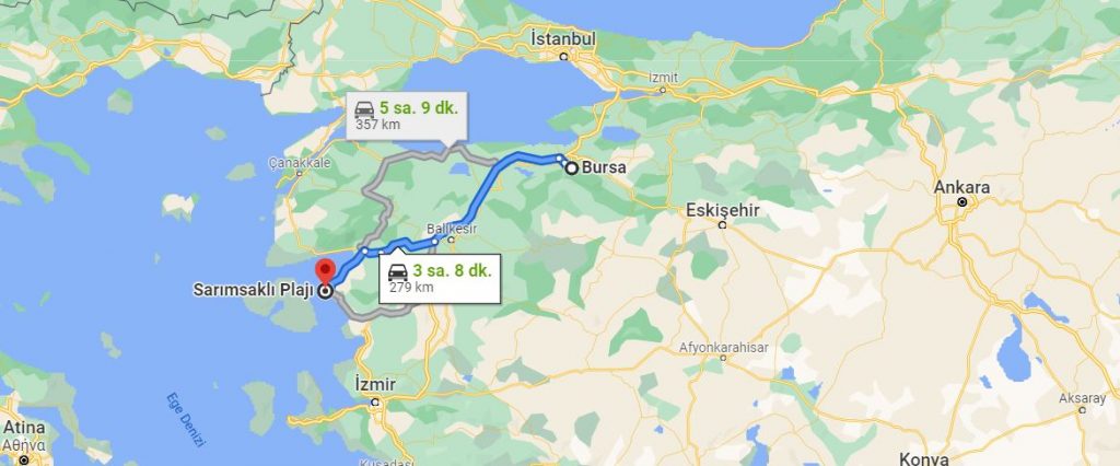 Bursa Sarımsaklı Arası Kaç KM
