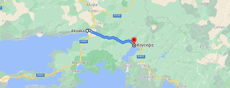 Akyaka Köyceğiz Arası Kaç KM